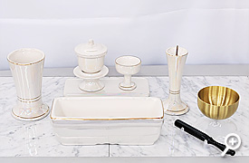 創価学会専用仏具 『 陶器仏具パール ホワイト』