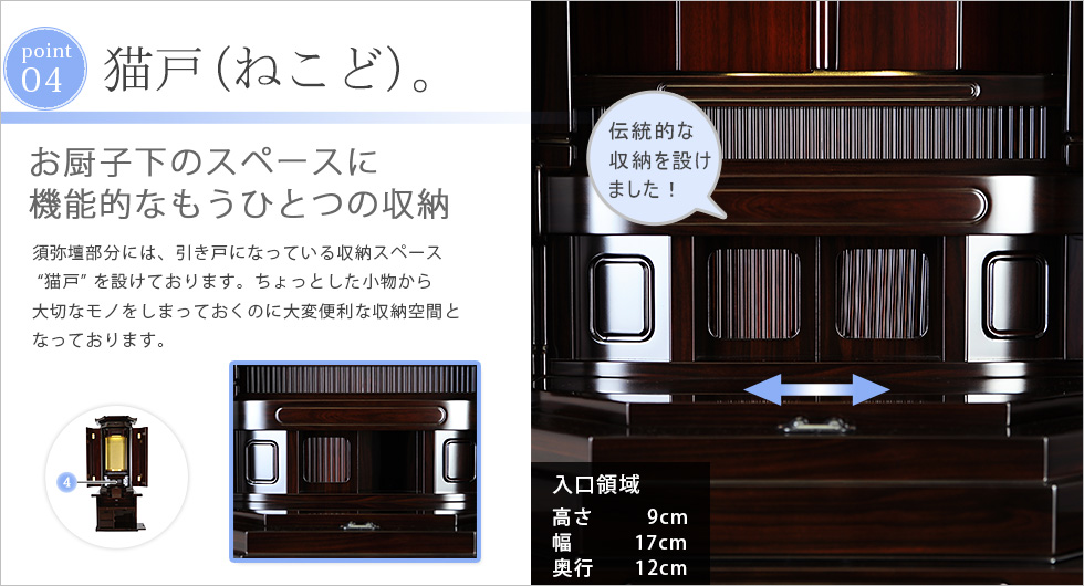 収納ポイント：猫戸