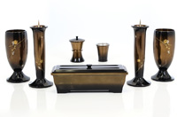 銅器優型コハクボカシ金桜彫金